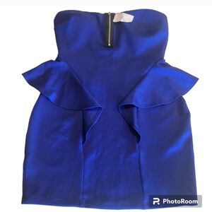 Elegant Cocktail Women's Party Dress Size Large Blue Strapless NWT